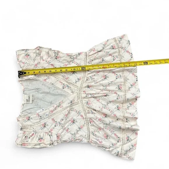 Self Esteem Floral V-Neck Blouse - Cream and Pink - Picture 4 of 6